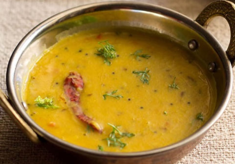 Creamy yellow dal bhuna - a fried lentil soup