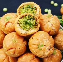 Tasty pastry balls with a pea filling